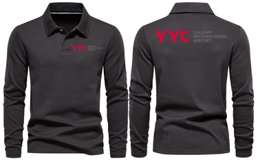 YYC AIRPORT LONG SLEEVE POLO